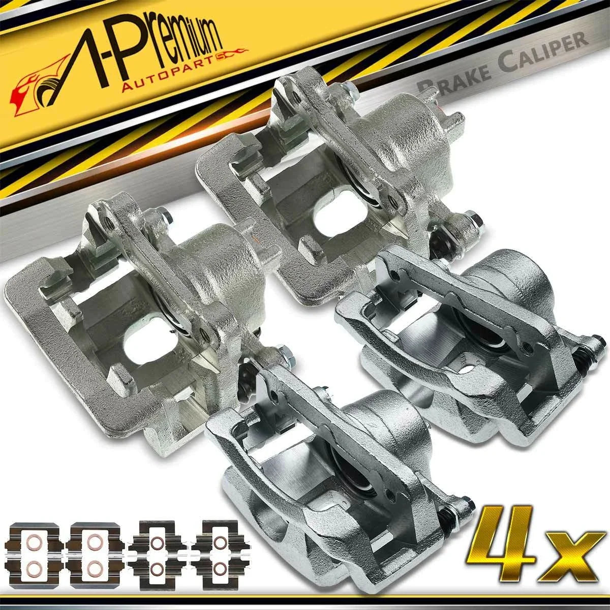 Set of 4 Brake Calipers with Bracket for Honda Pilot (2003–2008)