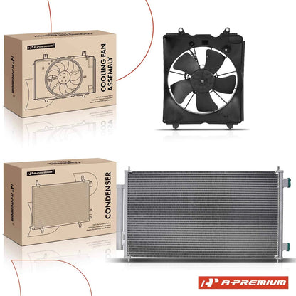 2X AC Condenser & Cooling Fan Kits for Honda CR-V (2010–2011)