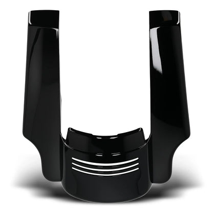 5" Stretched Black Rear Fender with Tri-Bar Lights for Harley Touring 2014-2023