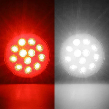 2x 4" Oval 10 LED Reverse Backup Lights for Trailer Truck (Flush Mount)