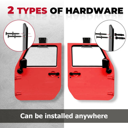 2 Pack Wall Mount Door Hangers - Jeep Wrangler (1956–2024)