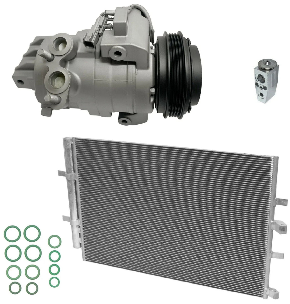 AC Compressor Kit with Condenser for Ford Transit-350 3.5L 3.7L (2015–2015)