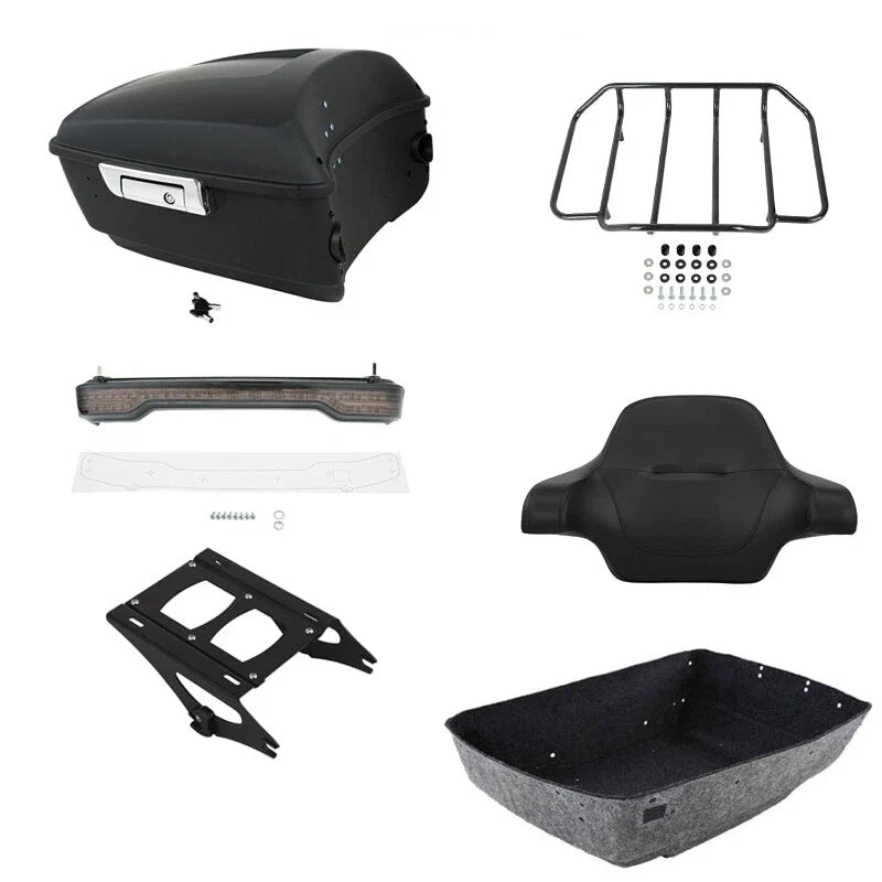 Matte Black Light Mount for Trunk Pad on Harley CVO Road Glide 2014-2026