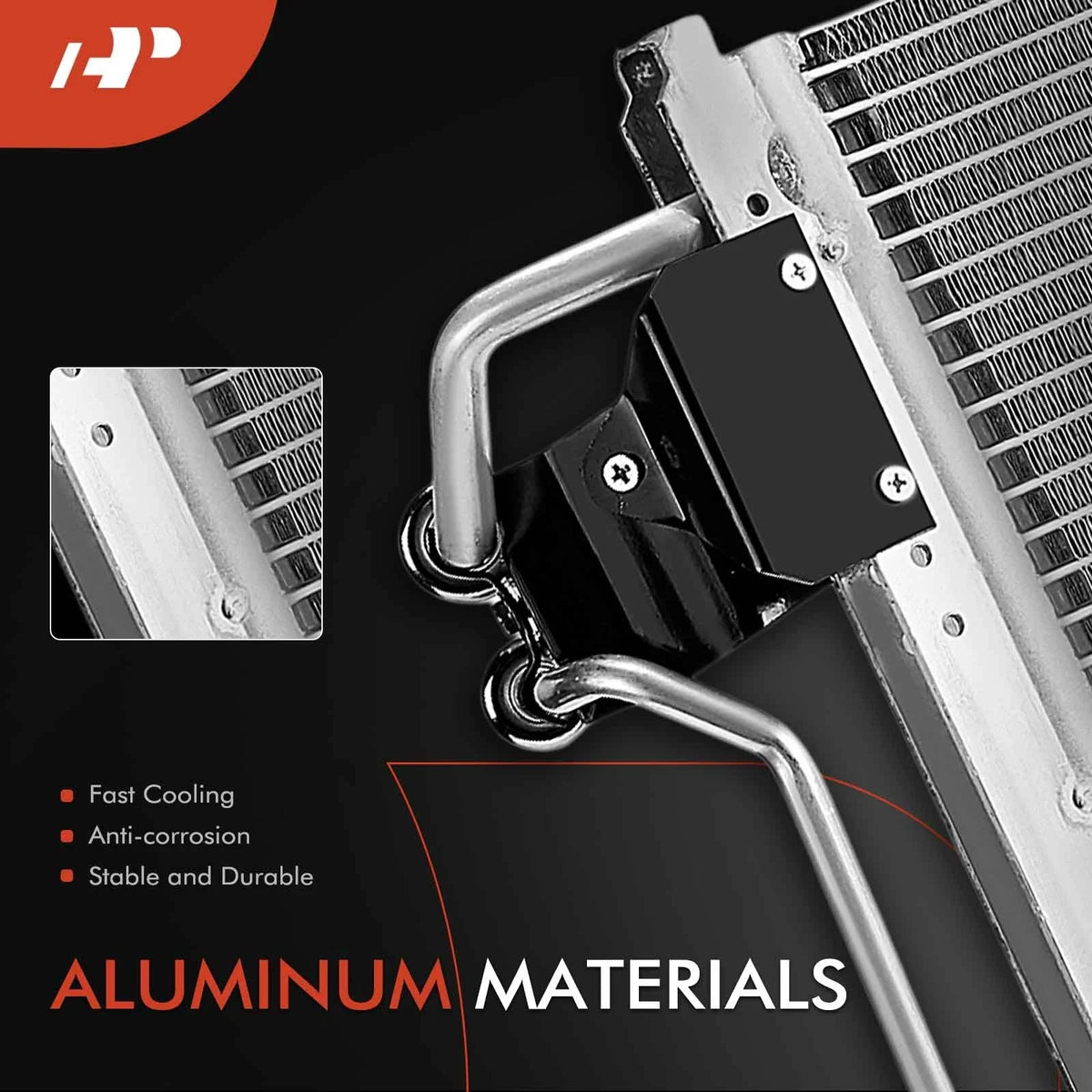 A/C Condenser with Bracket for 1996-1998 Mustang