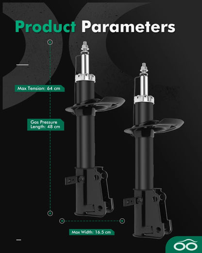Strut Shock Absorber Assemblies Front for Dodge Journey 2009-2016 - Set of 2