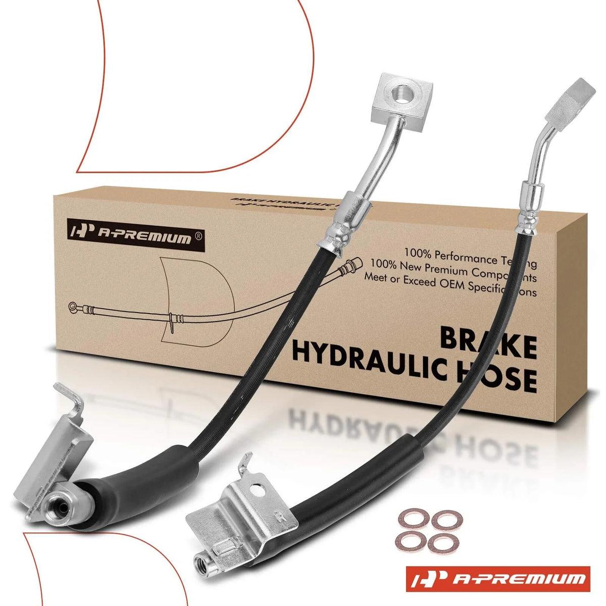 2X Front Brake Hydraulic Hose for Ford Mustang (2015–2021)
