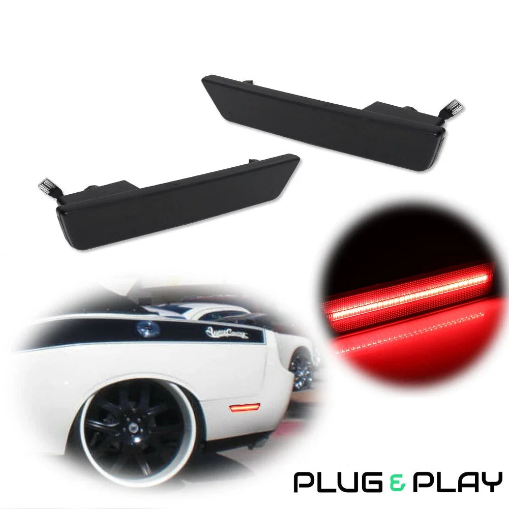 Red LED Bumper Side Marker Lights for Dodge Challenger/Charger