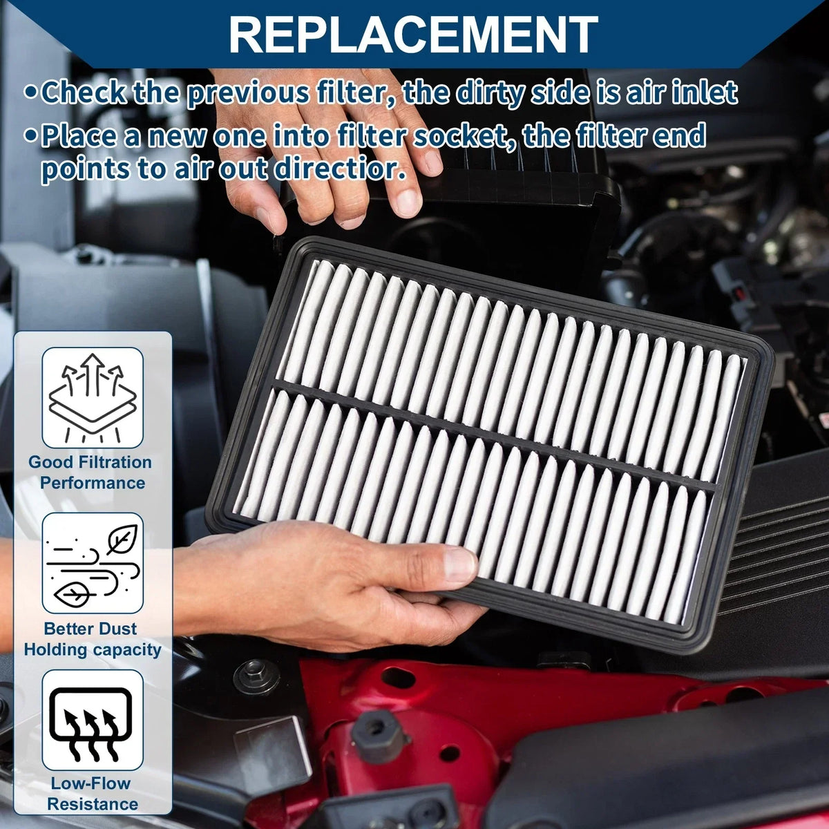Car Air Filter Set for MERCEDES-BENZ C320 3.0L (2000-2015) - 2 Pcs