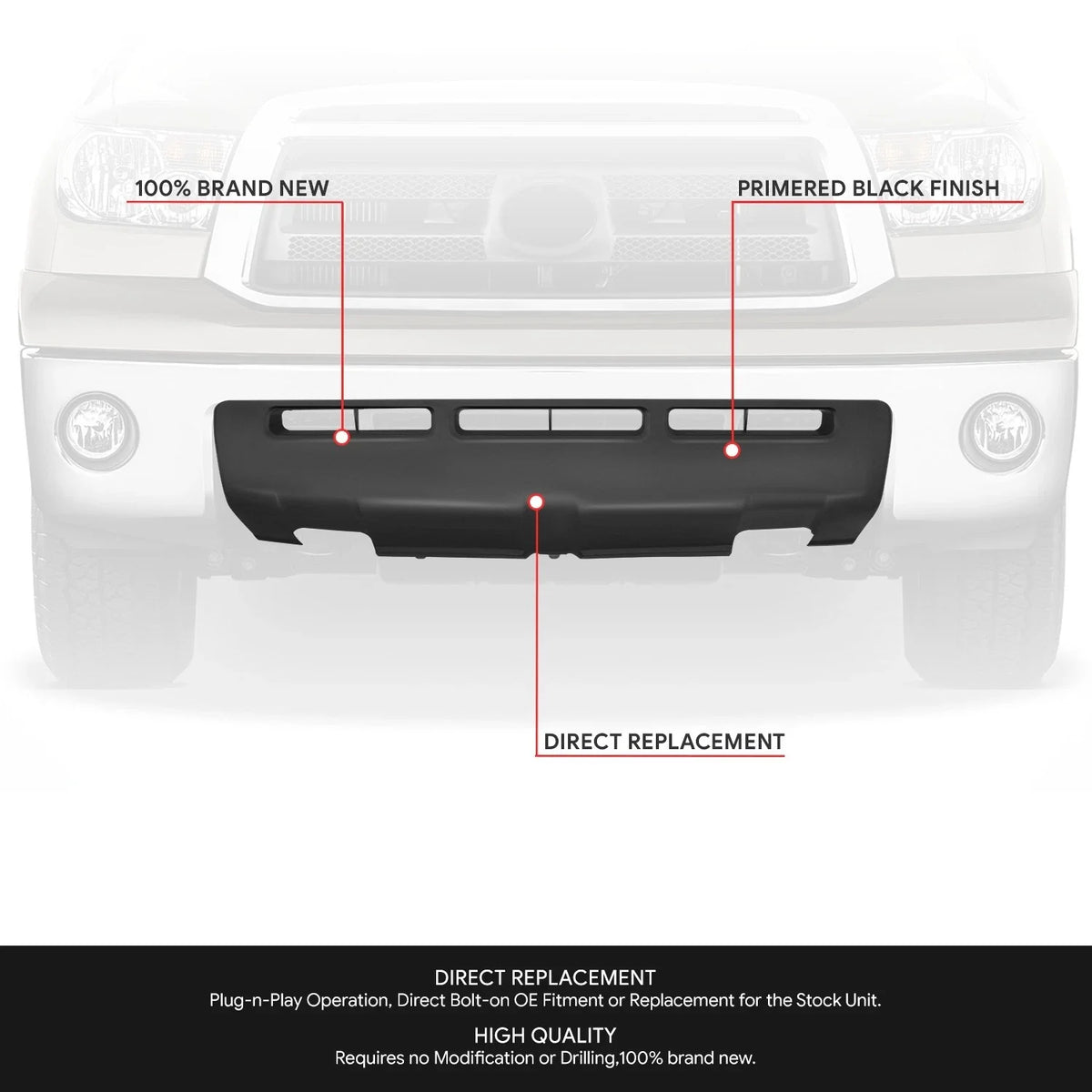 Front Bumper Valence Panel Cover for Toyota Tundra (2009–2014)