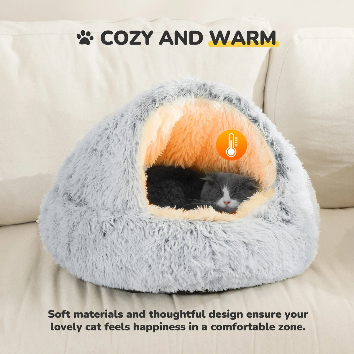 Cat Bed - Soft Plush for Winter Comfort