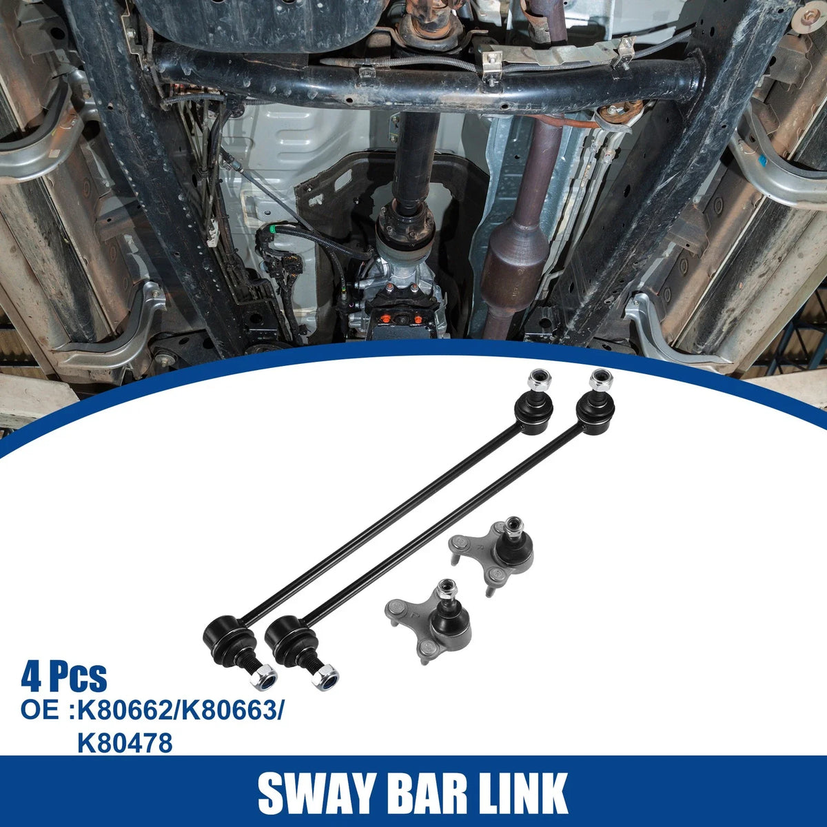 Set of 4 Front Sway Bar Link Stabilizer End Links for Volkswagen EOS (2007–2016)