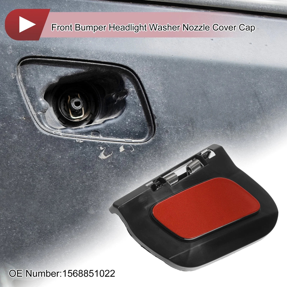 Front Right Washer Nozzle Cover Cap for Mercedes-Benz GLA45 AMG (2015–2019) Red