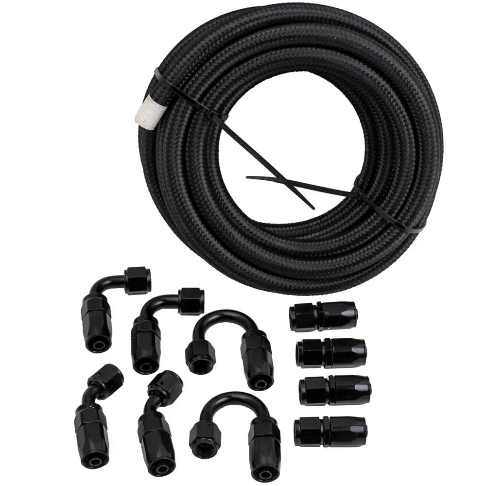 20FT Nylon Braided Fuel Line Hose Kit for Universal Applications