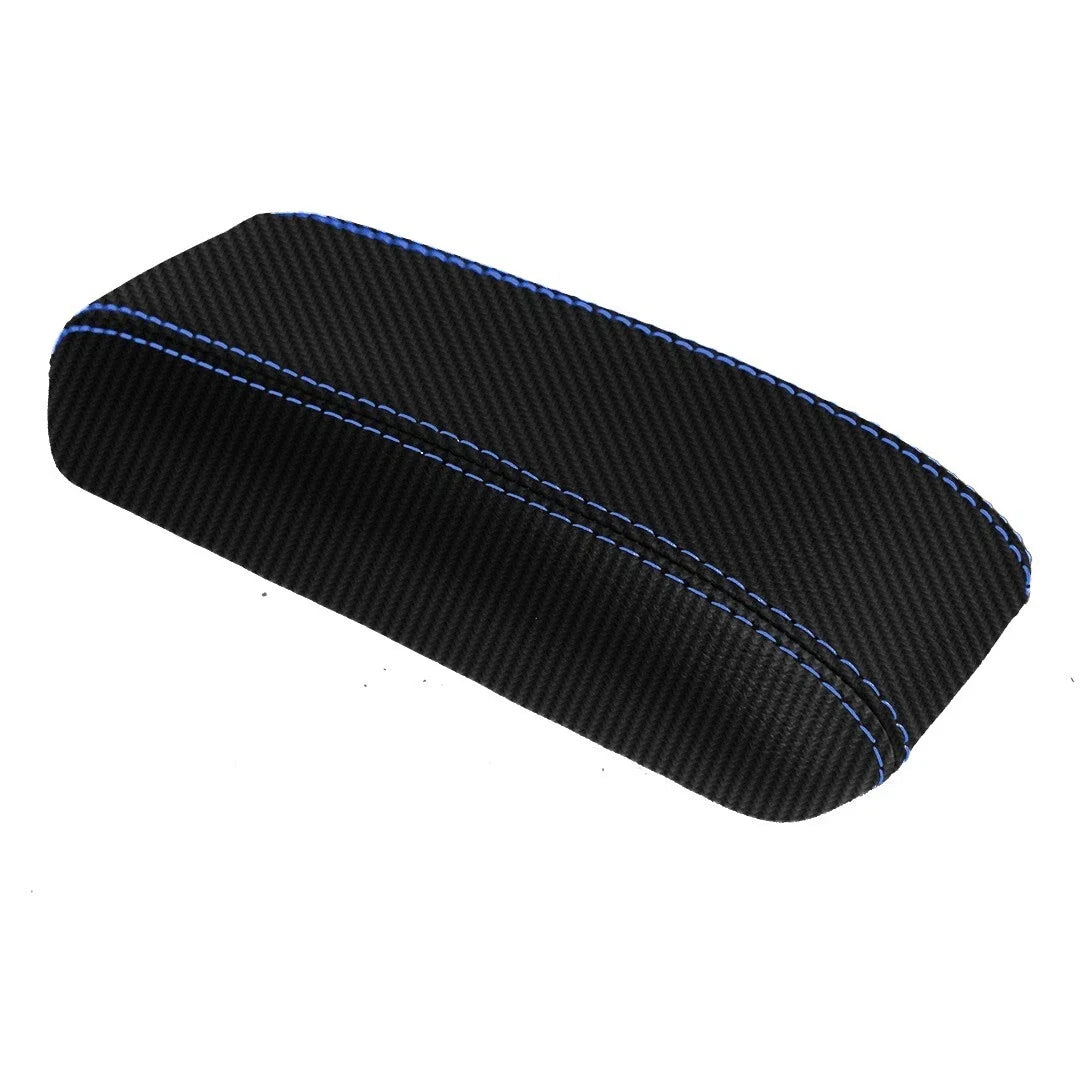 Console Armrest Cover for Honda Civic (1996–2000) PVC Carbon Blue Stitch