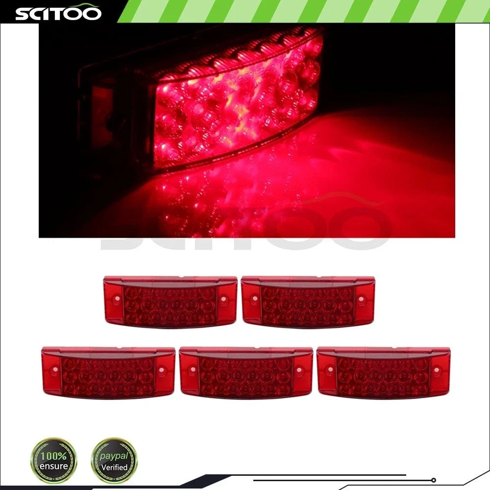 5 Red Lens Side Markers for 2008 Peterbilt 367 & Freightliner Argosy