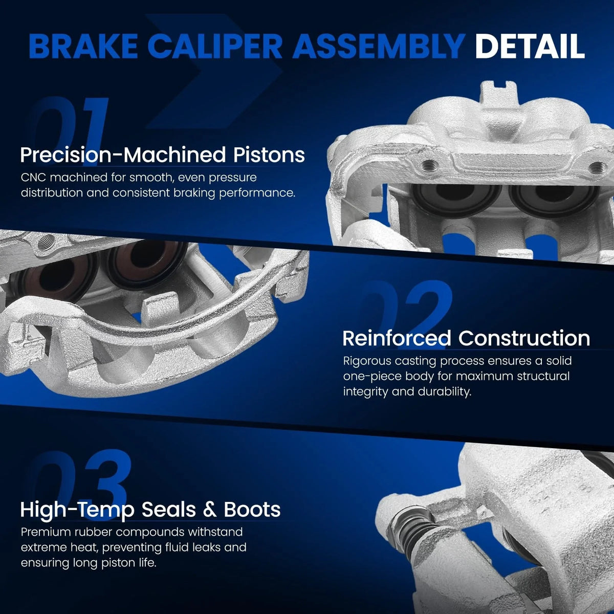 Calipers and Bracket Set for Frontier Pickup 1995–2004
