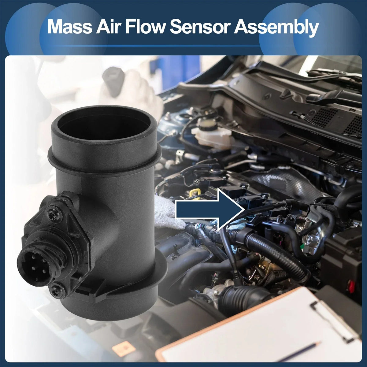 Mass Airflow Sensor Assembly for 1995-1998 BMW 3 Series E36 318 1.9L