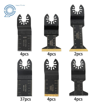 Universal Multitool 55 PCS Titanium Oscillating Saw Blades Set