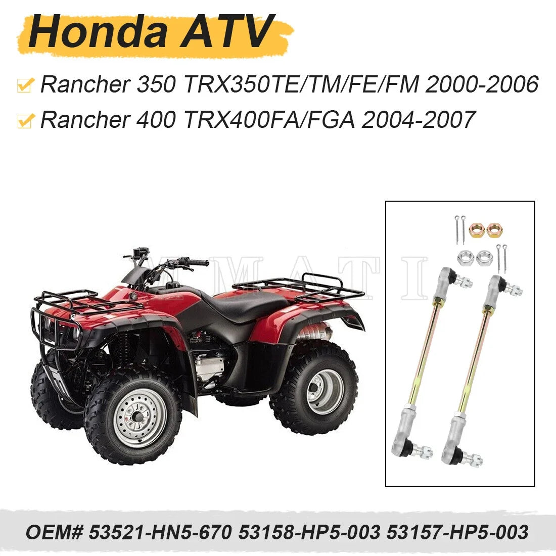 Tie Rods for Honda Rancher 350 TRX350FE ES 4x4 (2000–2006)