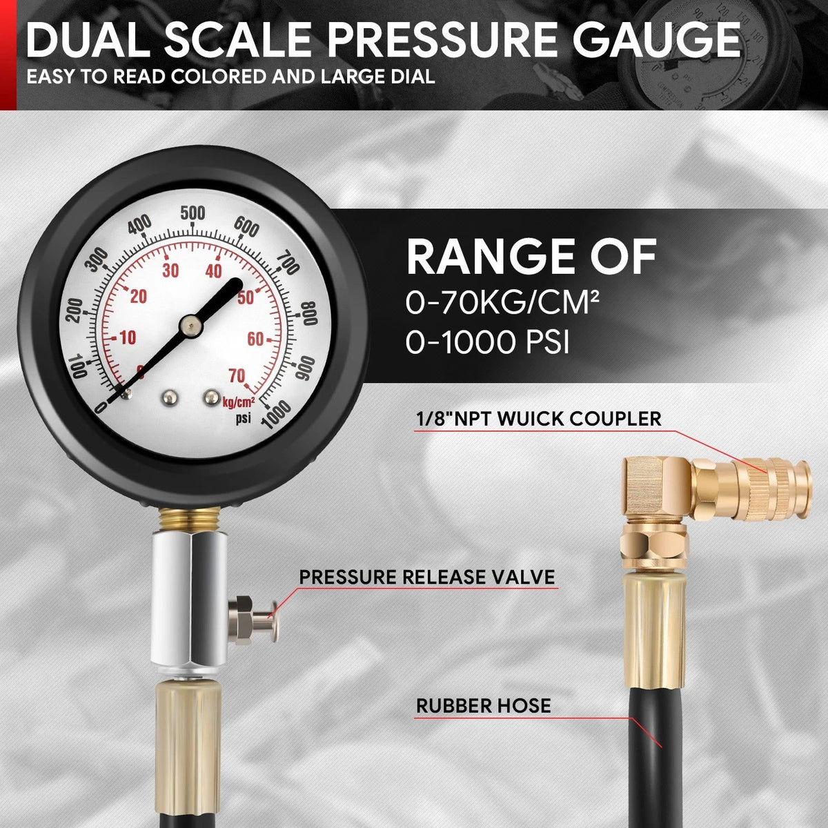 Compression Tester Tool Kit for Diesel Engines (TU-15A)