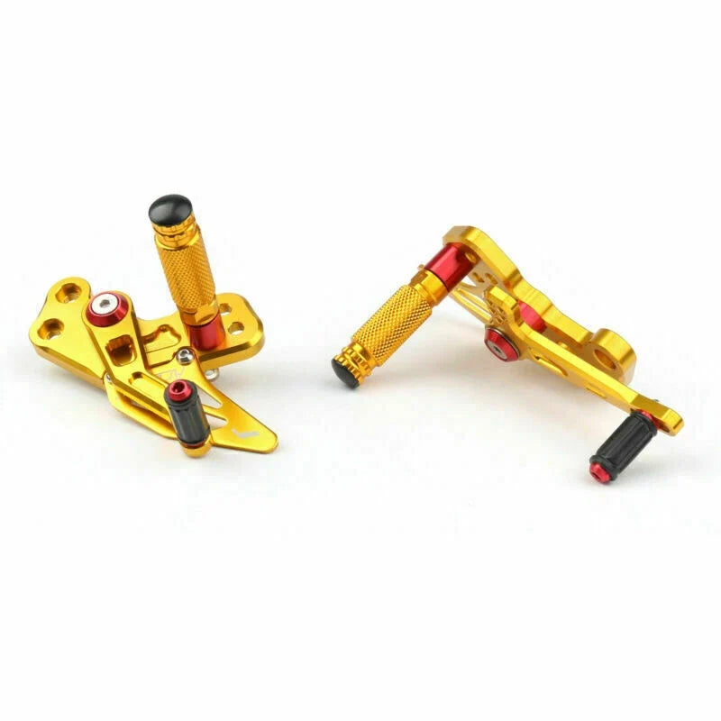 Rearsets Footpeg Pedals - Aluminum Gold T9 for Kawasaki Z125 Pro 2016-2019