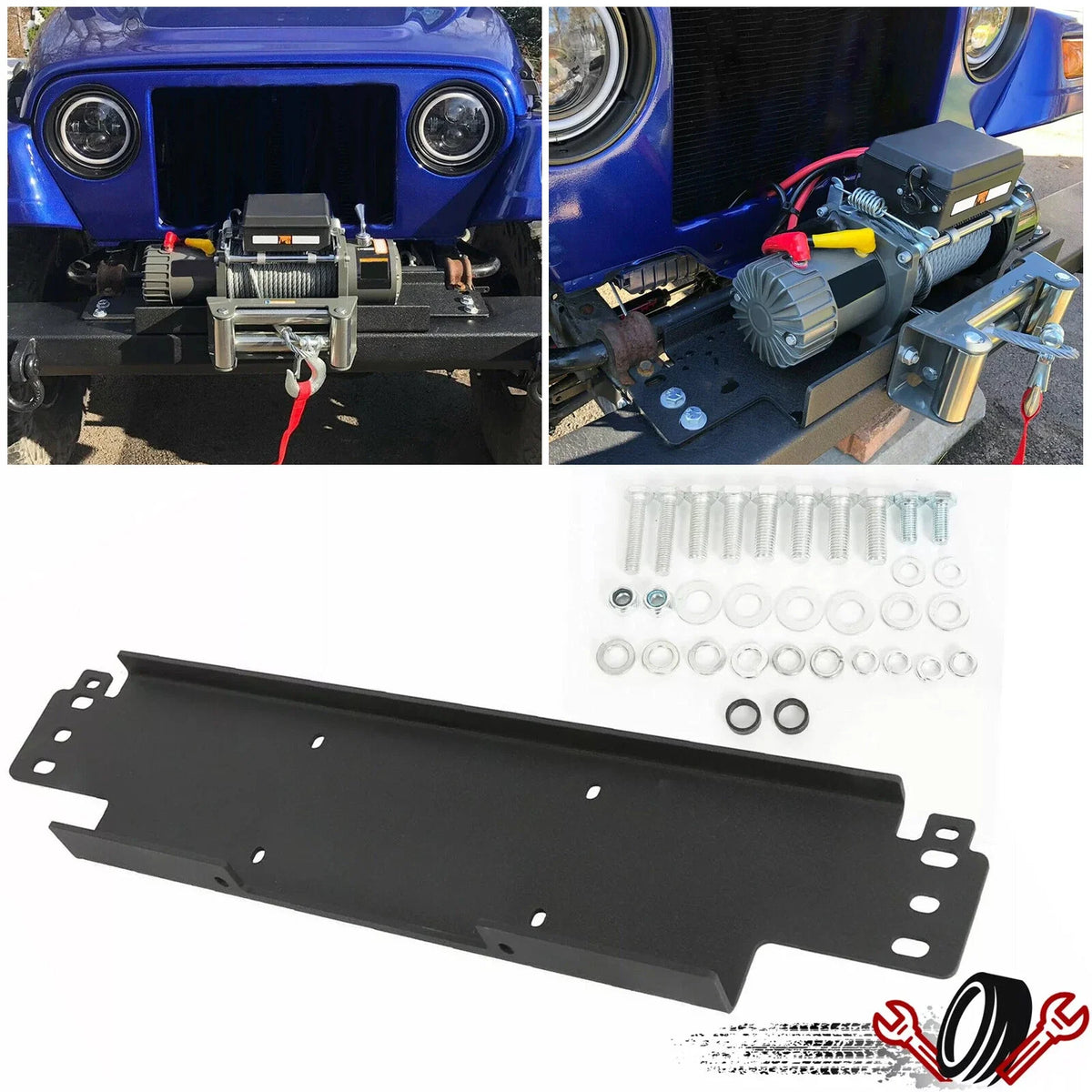 Winch Mounting Plate for Jeep Wrangler (1987–2006) - 12000 lb Capacity