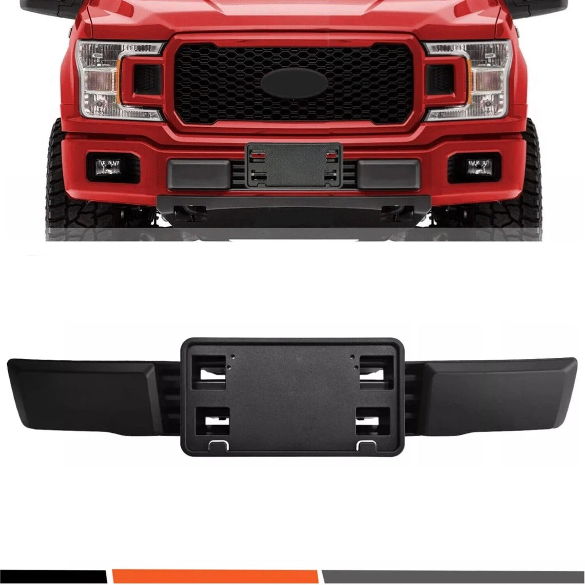 Front Bumper Trim Lower Cover & License Plate Panel for Ford F150 (2015–2017)