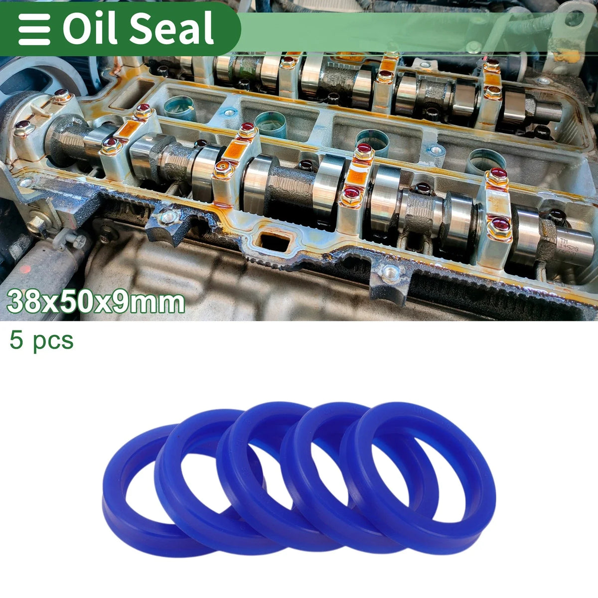 Set of 5 Oil Seal Rotary Shaft Seal 38x50x9mm High Pressure for Various Models