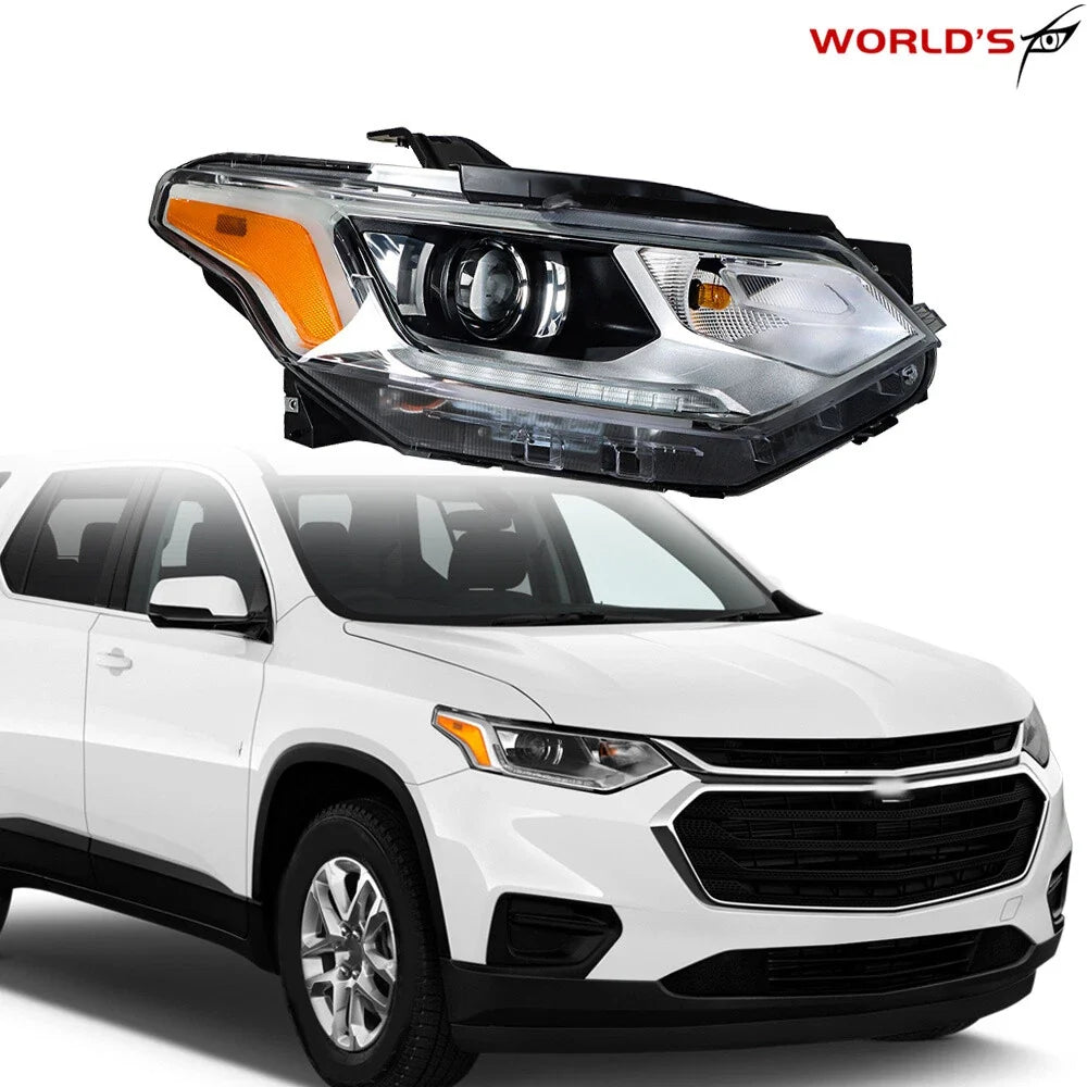 Passenger Headlight for Chevy Traverse (2018–2020) HID/Xenon LED DRL Projector