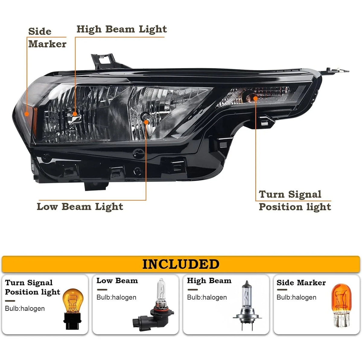 Halogen Headlight Right Passenger Side RH for Chevrolet Colorado (2023–2025)