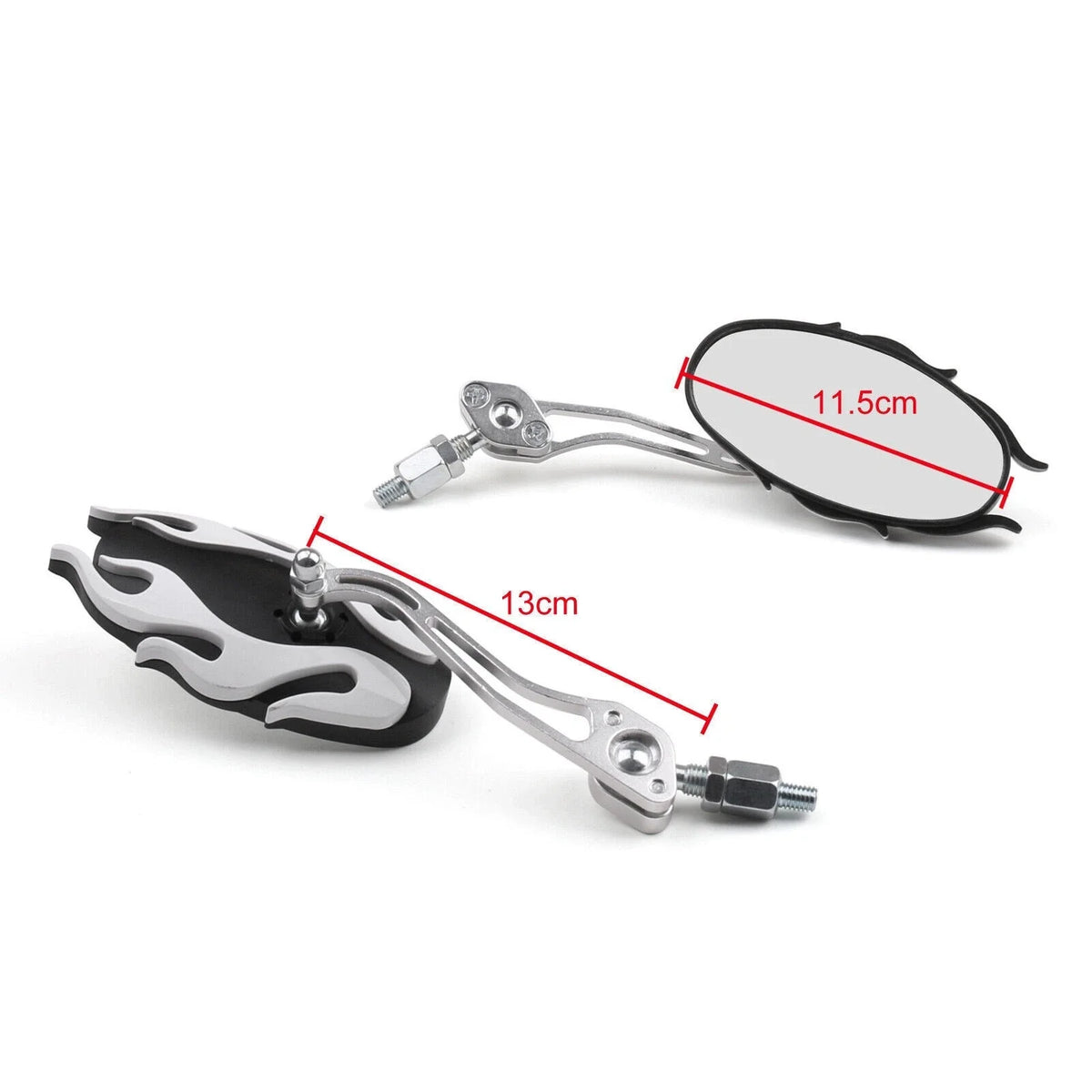 Motorcycle Rearview Mirrors - Universal (8mm 10mm) - White