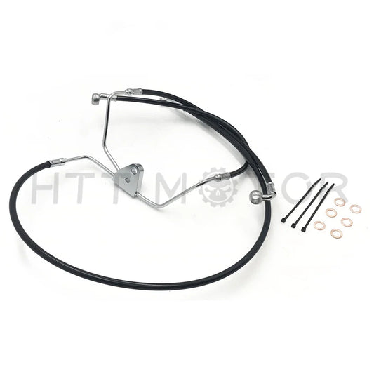 Front +8" Black Vinyl Brake Line Kit for Harley Touring (2008–2013)