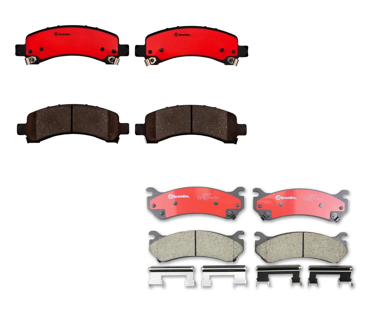 Set of 4 Brembo Brake Pads for Chevrolet GMC (Smooth Caliper)
