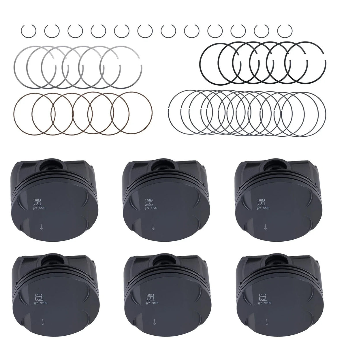 6x Pistons & Rings Kit 11257512526 for BMW E46 E39 E60 E83 E85 (1998–2006)