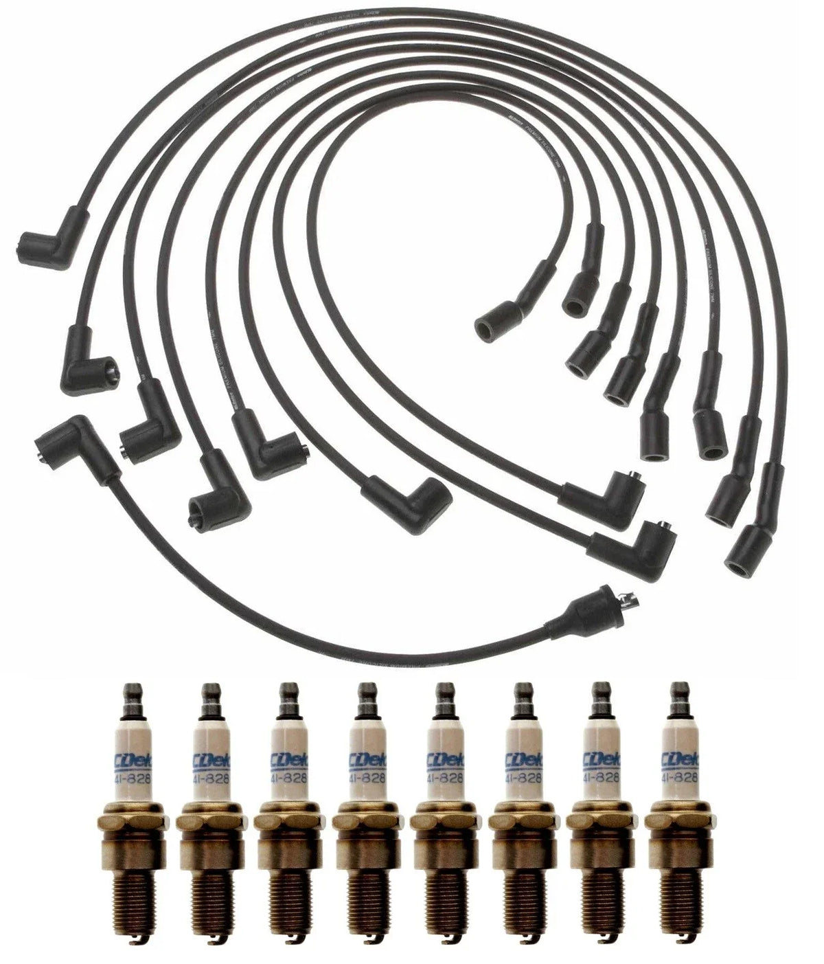 Pro Ignition Wire Set & 8 ACDelco .035" Platinum Spark Plugs for Bel Air V8 (1950–1957)