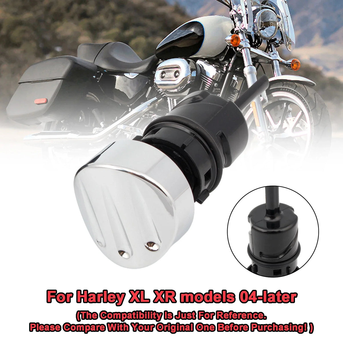Oil Dipstick Tank Cap Plug Silver for Sportster XL883 XL1200 2004-2016