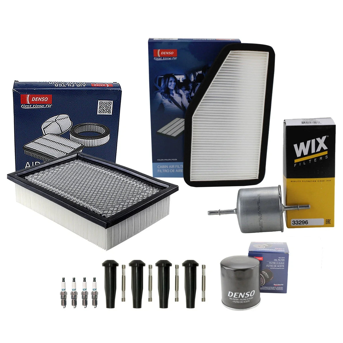 Tune Up Kit: 4 Spark Plugs & Boots for 2001-2008 Ford Escape