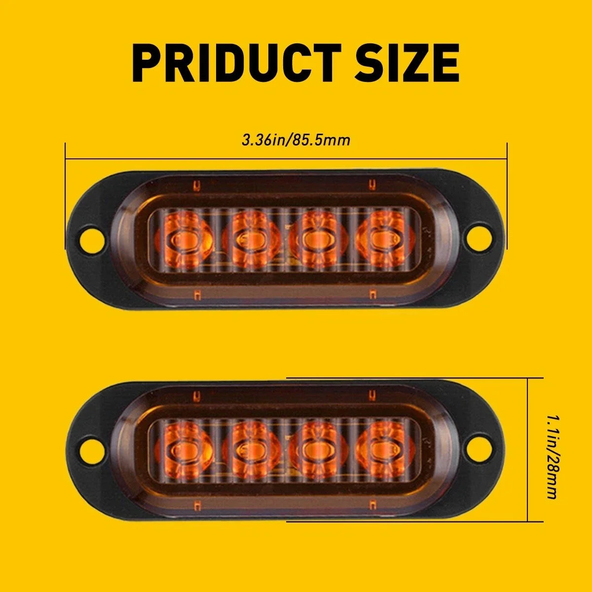 16pcs LED Rear Side Marker Lights for RV Truck Trailer (Amber)