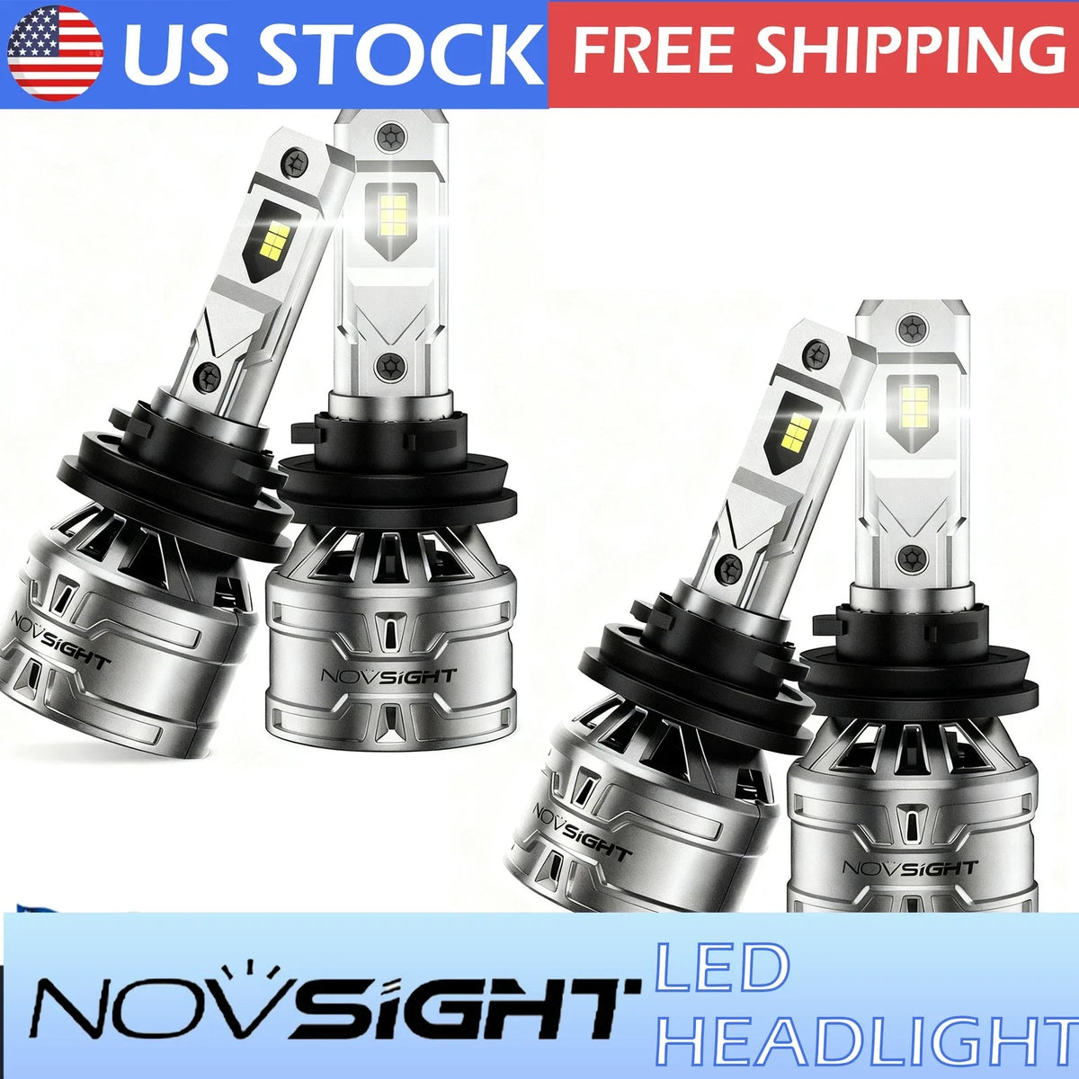 LED Headlight Combo (4X H11) for High Low Beam - H11 Bulbs
