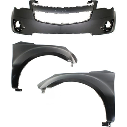 Set of 3 Bumper Covers for Chevy (20983230, 22846917, 22846918)