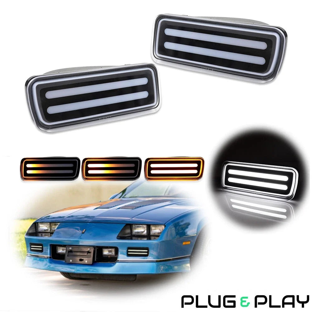 Dynamic Amber & White LED Signal Lights for Chevrolet Camaro (1985–1992)