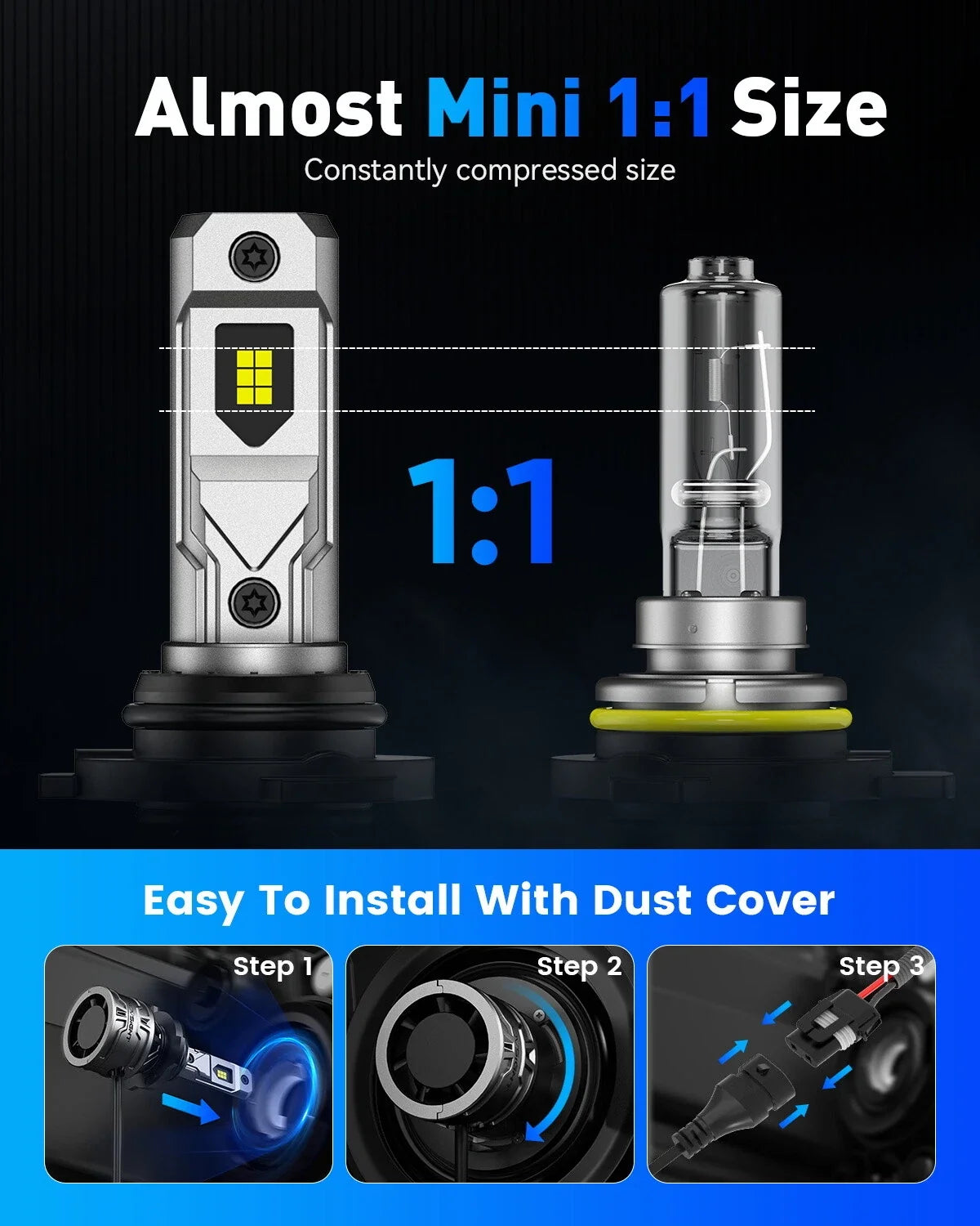 LED Headlight Bulbs Conversion Kit 9005 H11 4X - 6500K