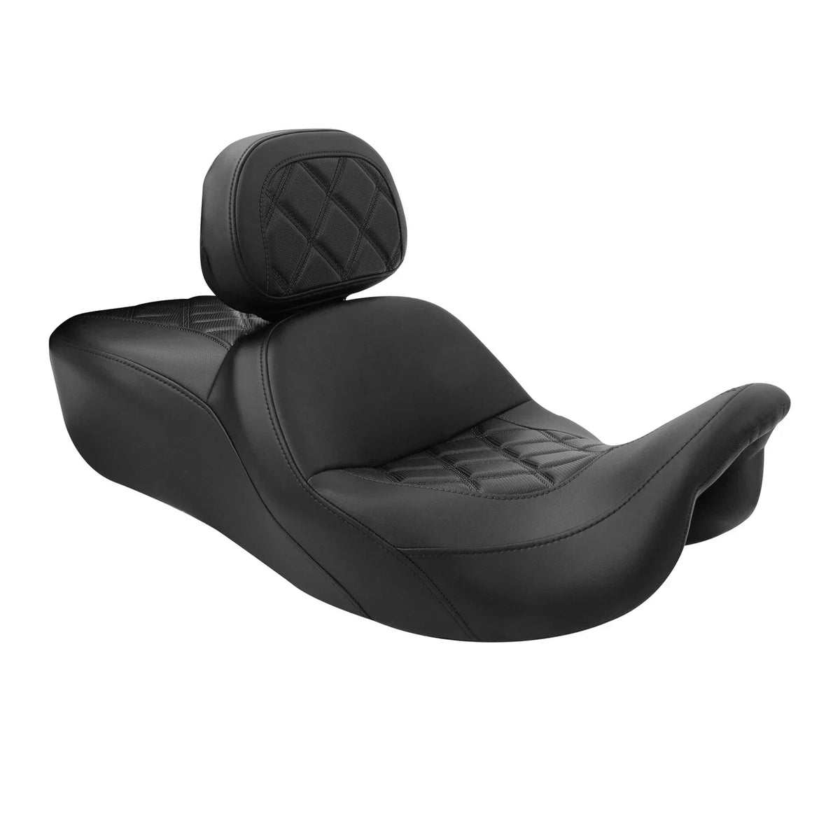 Black Seat & Backrest for Driver & Passenger Harley Road Glide 2009-2023