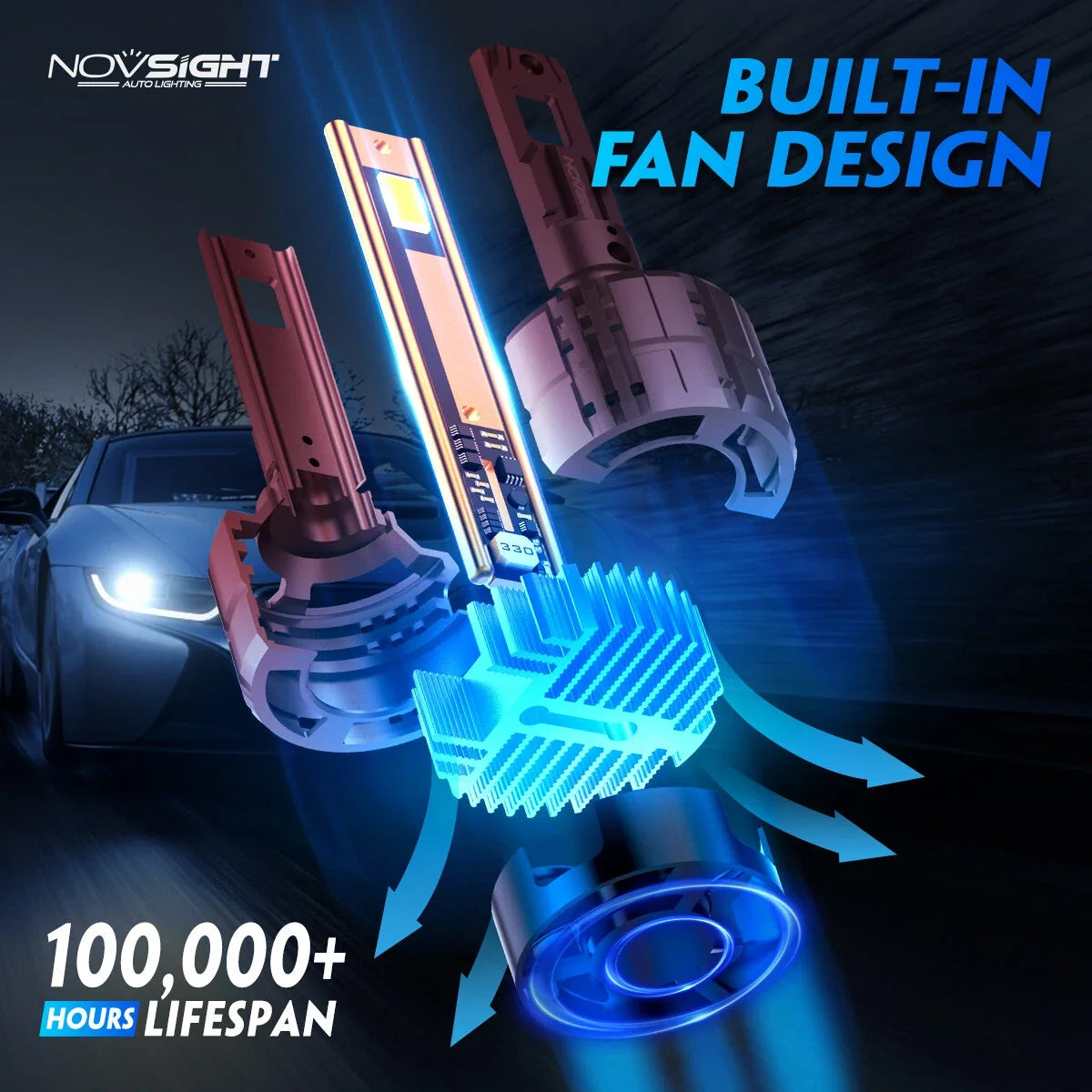 200W H7 LED Headlight Bulbs 2X 6500K 40000LM