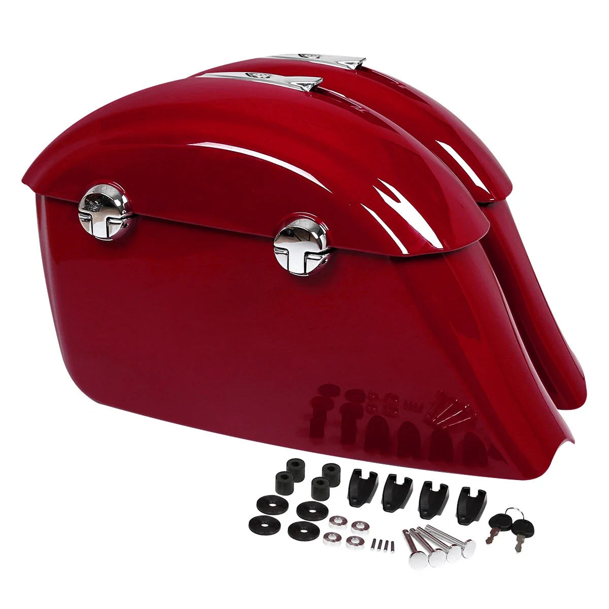 Saddlebag Electronic Latch Lid in Red for Indian Chieftain 2014-2020