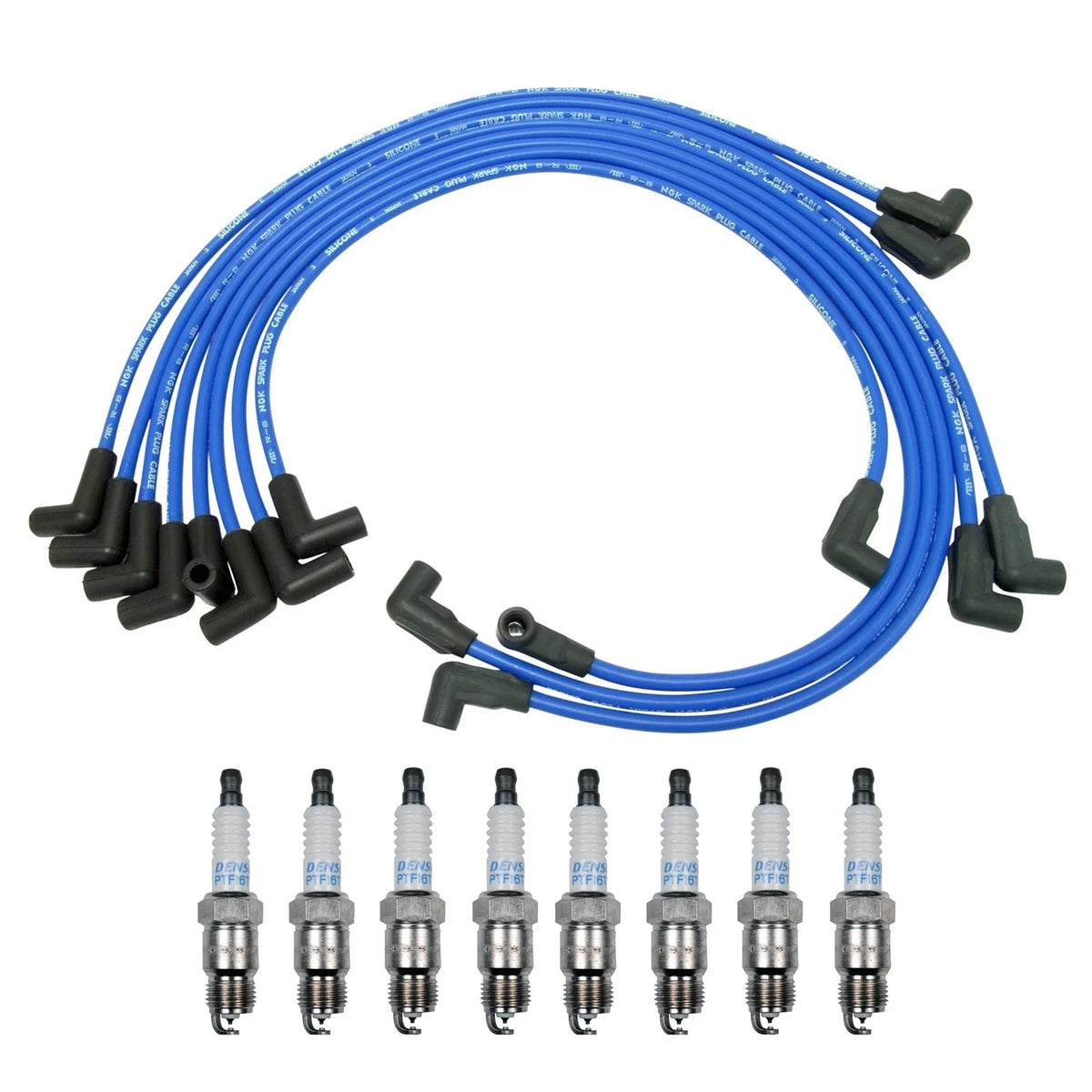 NGK 8mm Wire Set & Denso Platinum Spark Plug Kit for C1500 K1500 (1990–1999)
