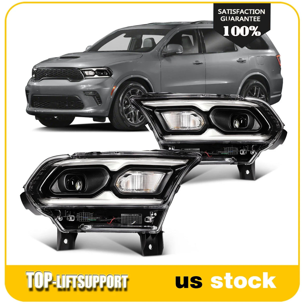 LED Headlight Assembly Pair for Dodge Durango (2021–2024)