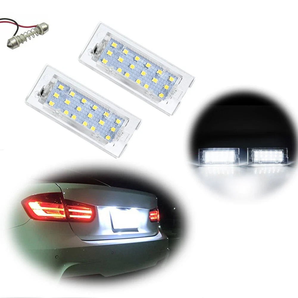 White LED License Plate Lights for BMW X3 E83, X5 E53