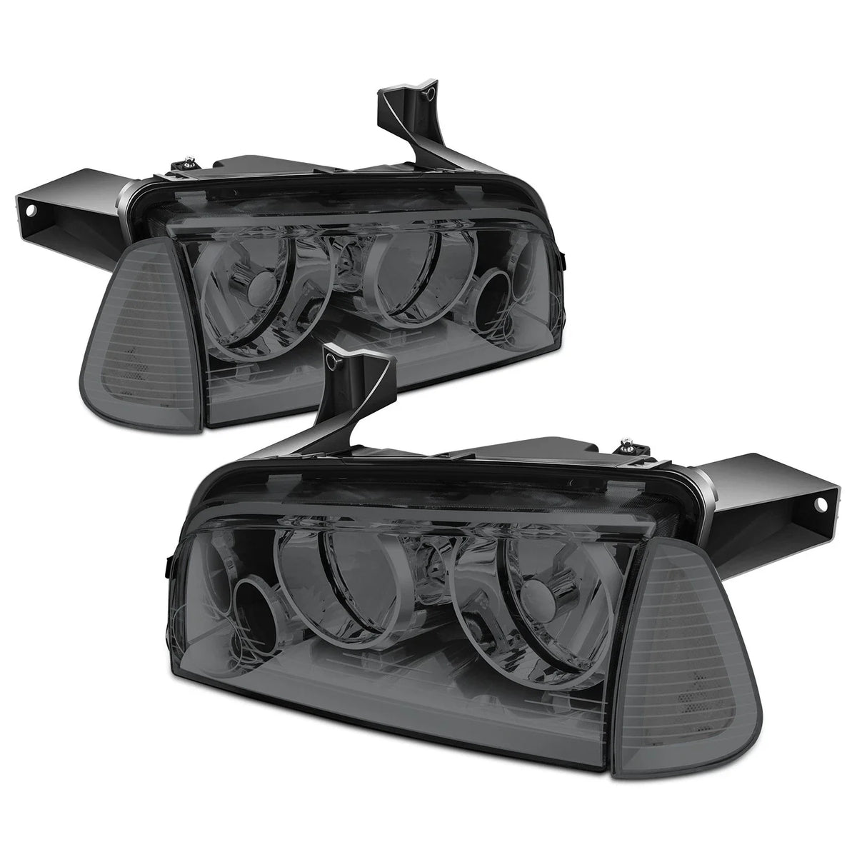 Headlight Lamps for Dodge Charger (2006–2010) Smoked Housing Clear Lens