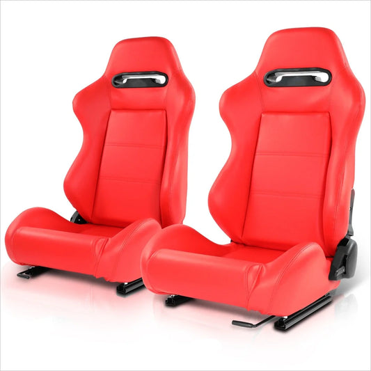 2Pcs Reclinable Racing Seats for Universal Fit (21.5" W X 22" D X 36" H)